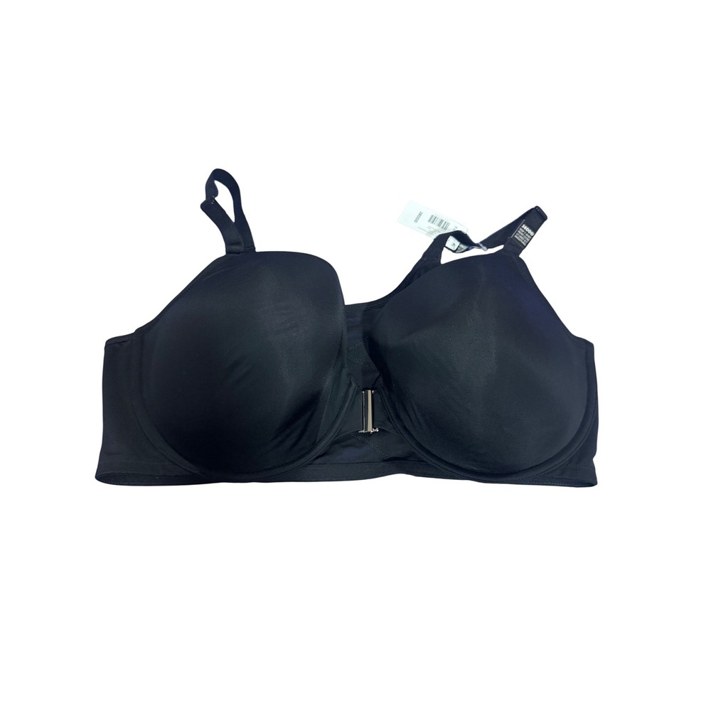 Torrid 38DDD Black T-Shirt Front-Close Lightly Lined Ultimate Smoothing Bra NEW